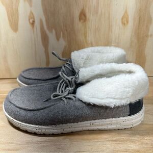 Hey Dude Britt Cozy Gray Fur-Lined Ankle Boots Women’s Size 9